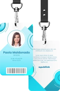 Imagen de un porta carnet femenino elegante, destacando la sofisticación y calidad que aportamos para mejorar la identificación en entornos empresariales.