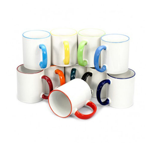 Crea tu Mug personalizado con color en el borde y oreja de 11 oz