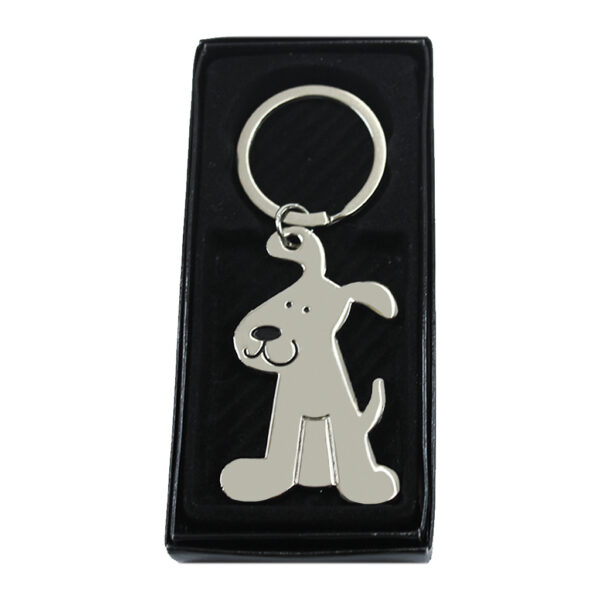 Llavero personalizado metálico con forma de perro ¡Compra online!