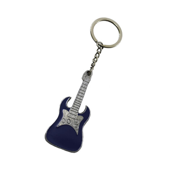 Llavero personalizado metálico con forma de guitarra | Al x mayor