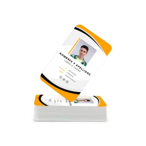 Carnet empresarial 4x0 en PVC, impresión a una cara